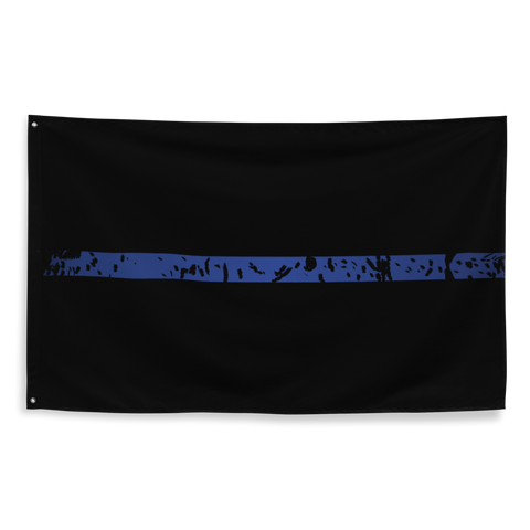 Blue Line Distressed Flag
