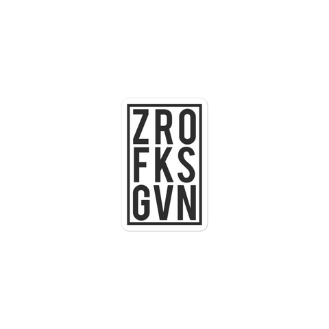 ZRO FKS GVN White Sticker